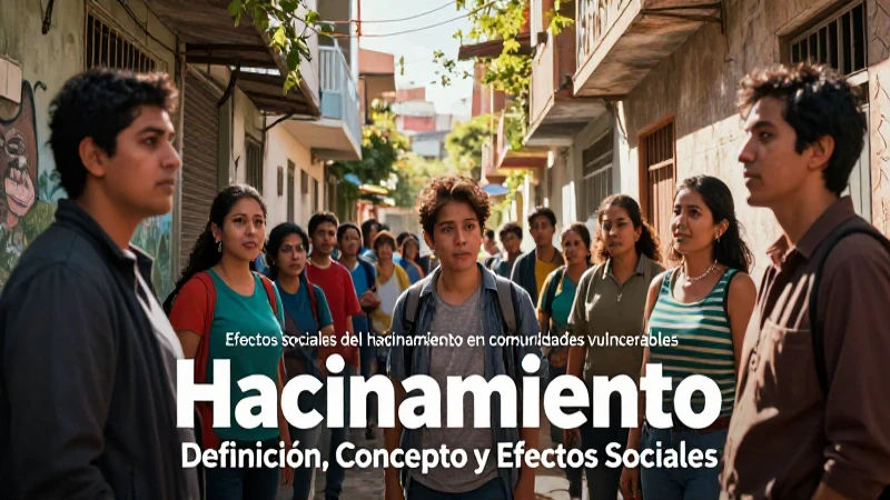Comunidad densamente poblada con alta concentración y efectos sociales