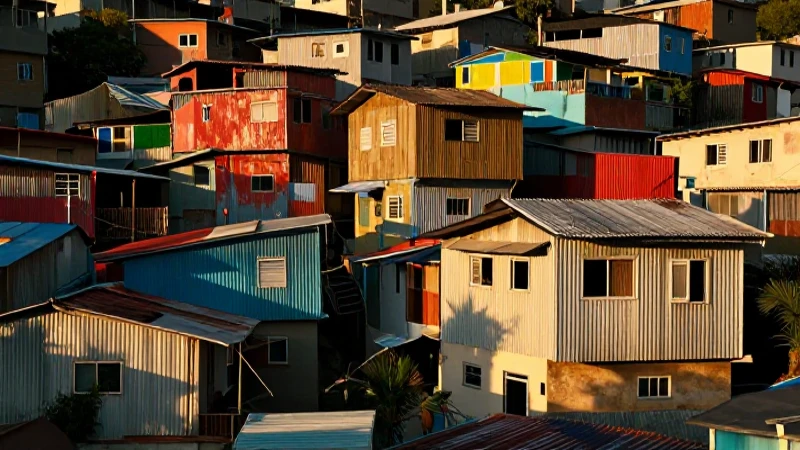 Vista dramática de favela brasileña