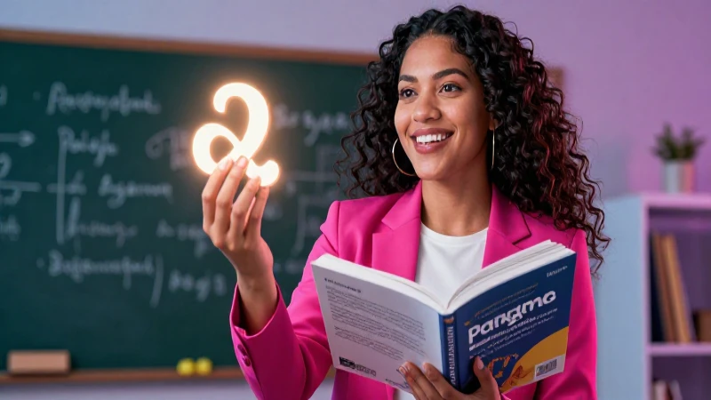 Educadora latina brillante en portada
