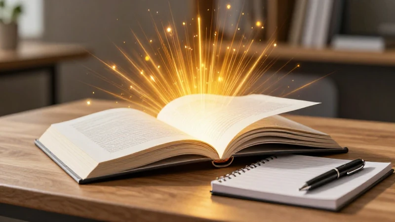 Concepto educativo dinámico, luz vibrante sobre escritorio