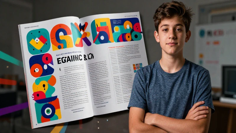Joven estudioso de español, ilustración educativa profesional