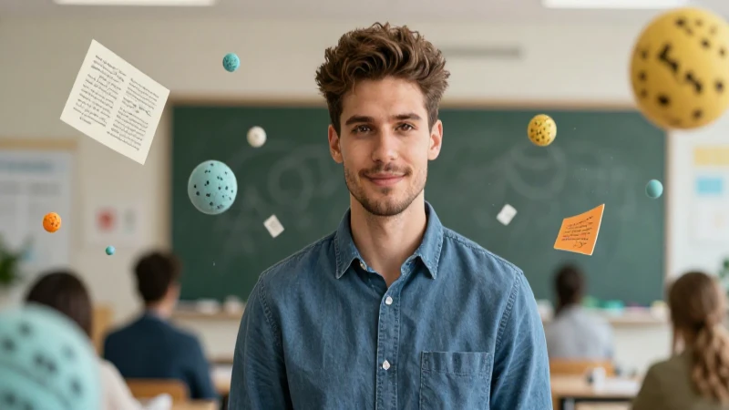 Retrato dinámico de educador moderno y carismático