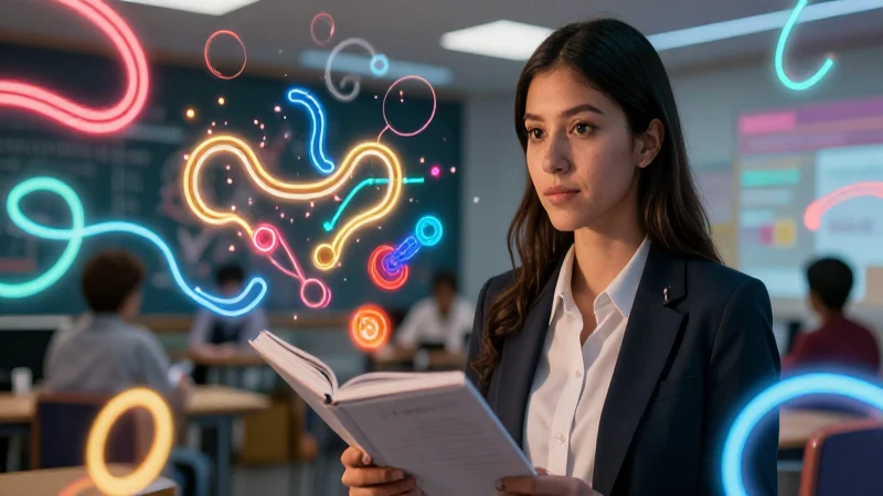 Joven académico atractivo con estilo visual vibrante