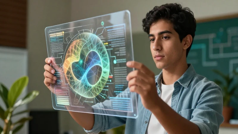 Académico joven muestra datos científicos