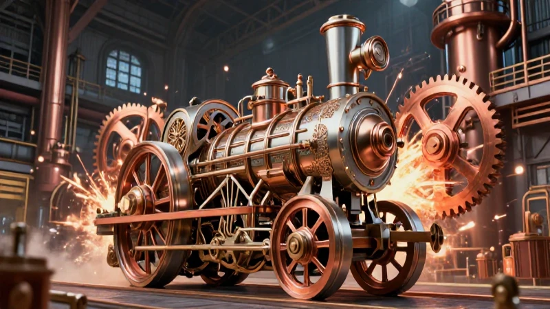 Hechos históricos: Eventos clave que cambiaron la historia 3 Motor a vapor ornamentado en explosión industrial