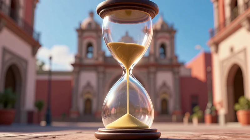 Conoce los hechos históricos y sus claves 5 Reloj de arena abstracto y vibrante con estilo mexicano