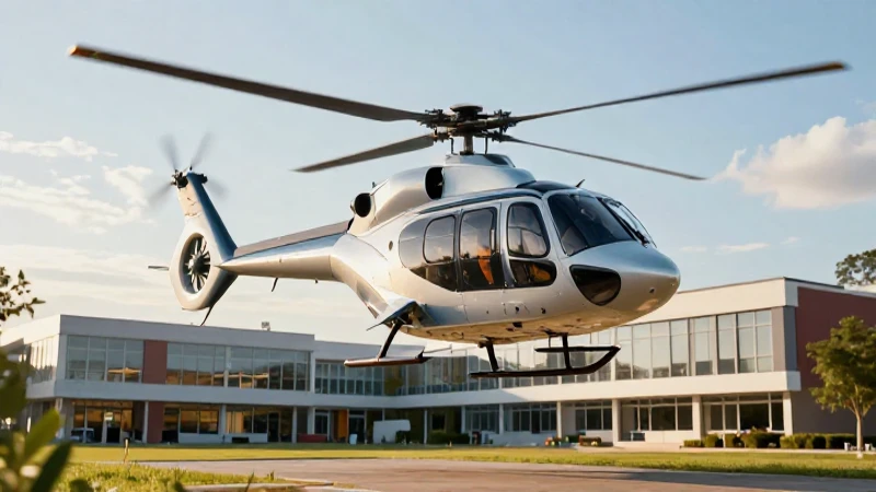 Qué es un helicóptero y cuáles son sus principales usos 6 Helicóptero futurista sobre campus moderno
