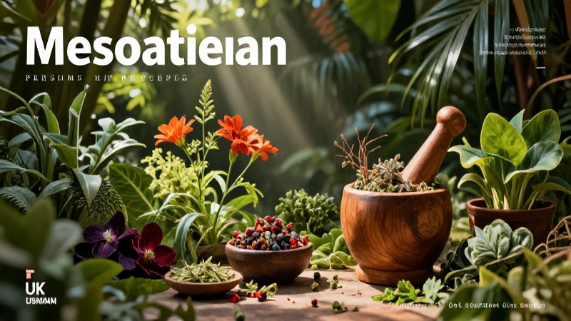 Planta mesoamericana medicinal, diseño vibrante y educativo
