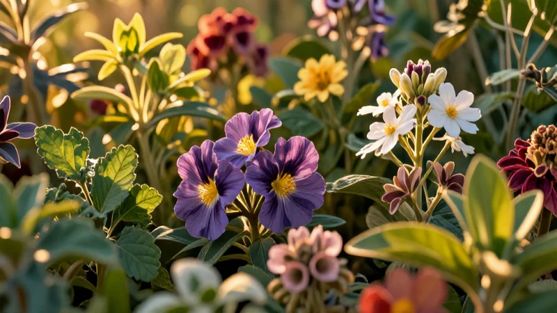 Hierbas mexicanas medicinales: belleza botánica vibrante y detallada