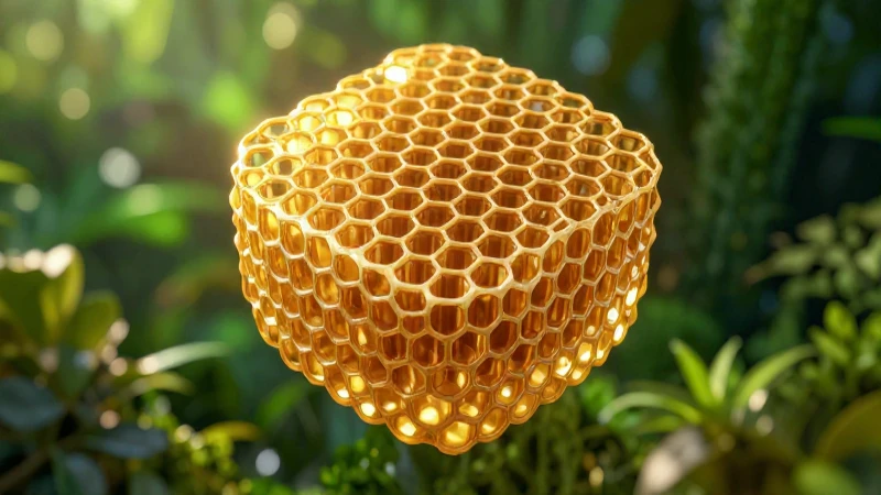 Qué es un hexágono y por qué es importante en geometría 5 Panal dorado detallado contra naturaleza verde vibrante