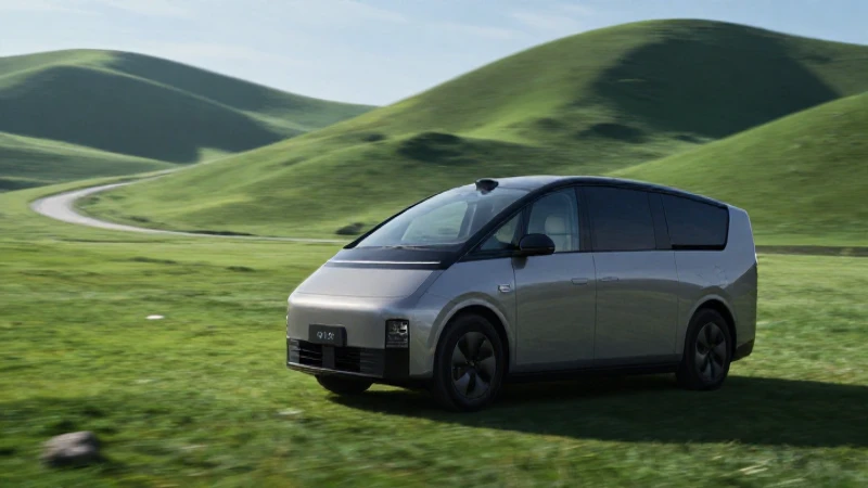 Coche híbrido futurista, verde y dinámico