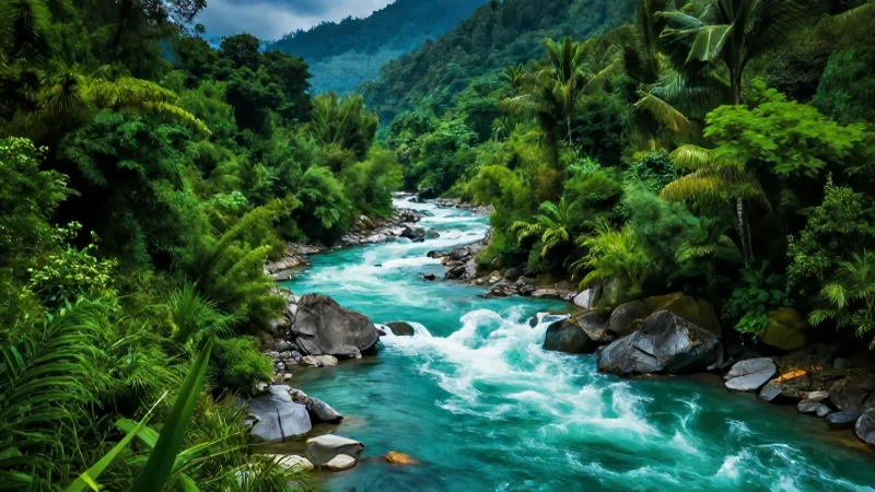 Hidrografía: Qué es, características y usos de los ríos 5 Río turquesa en paisaje vibrante