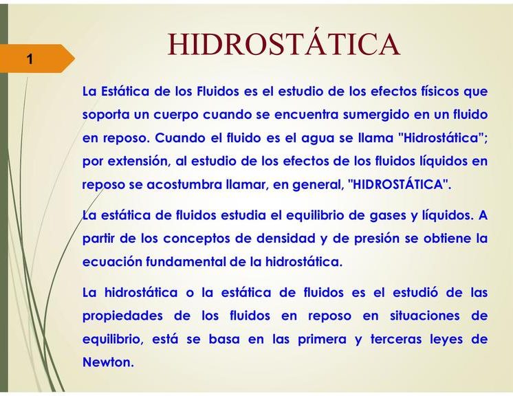 hidrostatica definicion concepto y su importancia 1