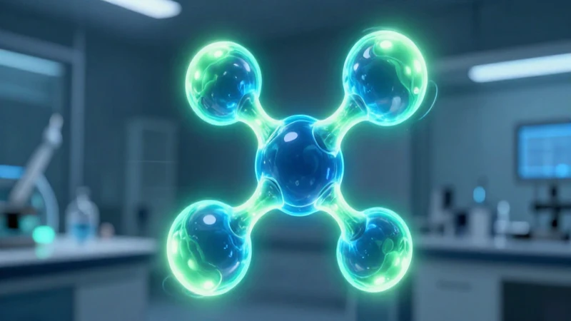 Hidruro: definición, ejemplos y concepto explicado 5 Molécula futurista y abstracta en vibrantes tonos azules