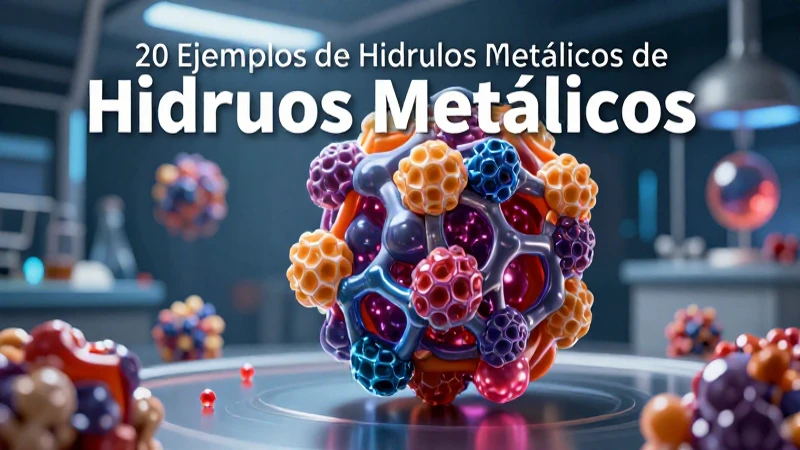 Veinte ejemplos detallados de hidruros metálicos