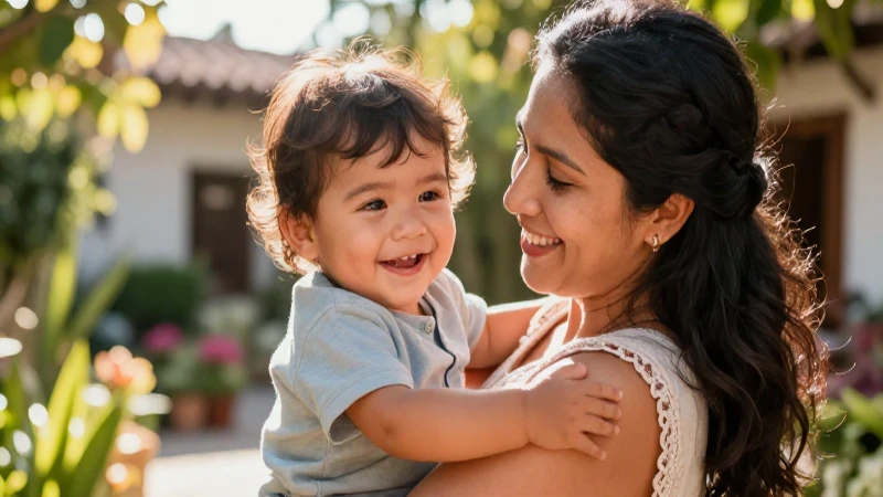 Hijos del corazón: Cuáles son las claves para ganarnos su amor 5 Madre y niño abrazados bajo luz mexicana