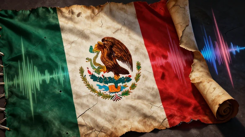 Ilustración dramática mexicana con estilo educativo y 8k