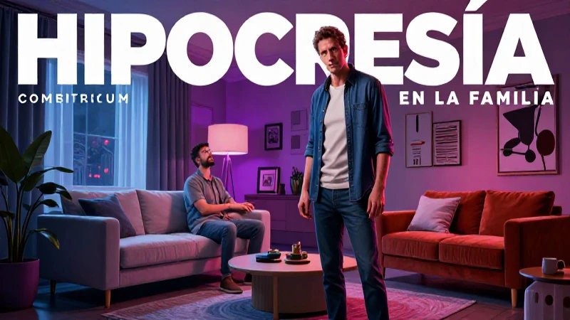 Padre contradictorio en escena de hipocresía familiar