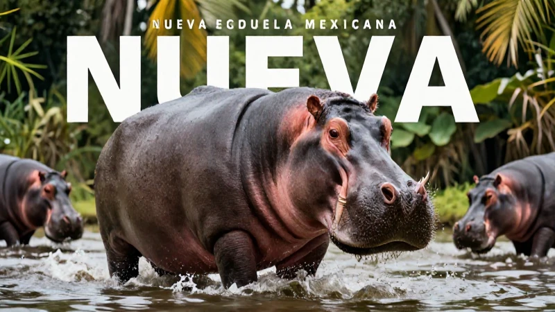 Potentes hipopótamos en vibrante río tropical