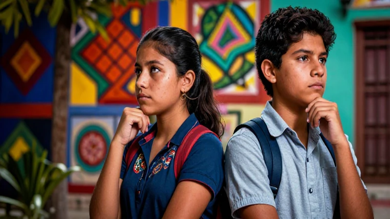 Portada educativa hiperrealista de jóvenes mexicanos