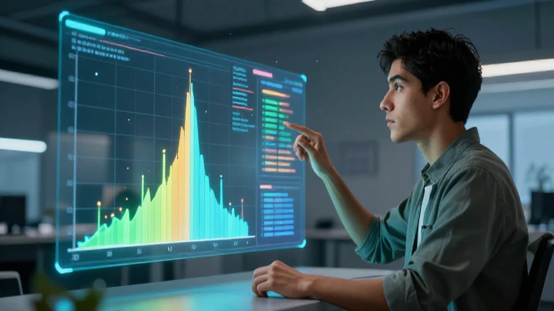 Estudiante mexicano visualizando datos 3D avanzados