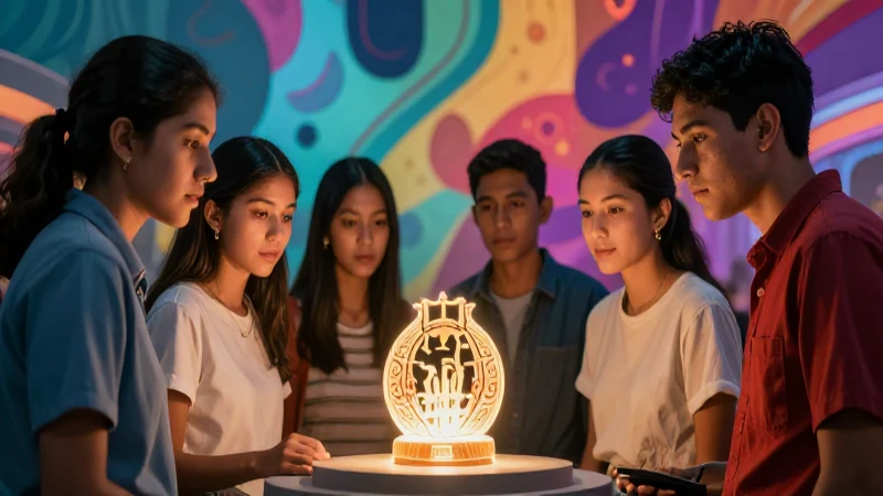 Estudiantes mexicanos explorando historia vibrante