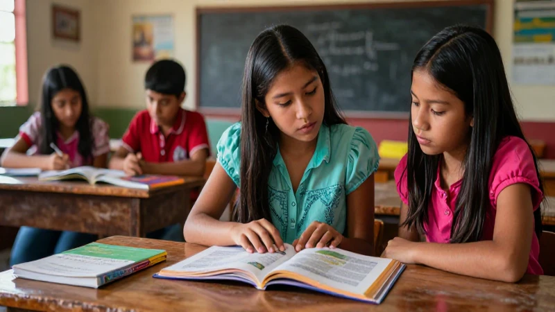 La historia de los libros de texto gratuitos en México: Un viaje Conoce 4 Estudiante mexicano interactúa con libros en aula vibrante