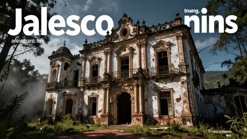 Mansión abandonada con atmósfera de horror