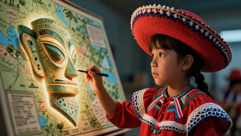 Estudiante curioso descubre mapa histórico iluminado