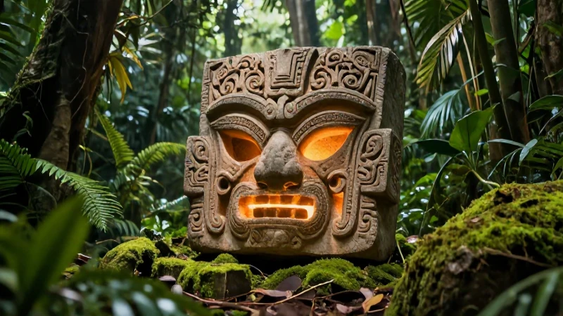 Antiguo objeto brillante descubierto en la selva