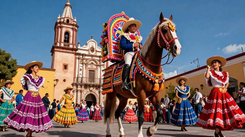 Festividad mexicana colorida, vibrante y dinámica