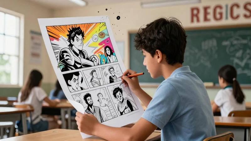 Qué características y tipos de historietas son aptas para secundaria 3 Estudiante creativo ilustrando un cómic en México