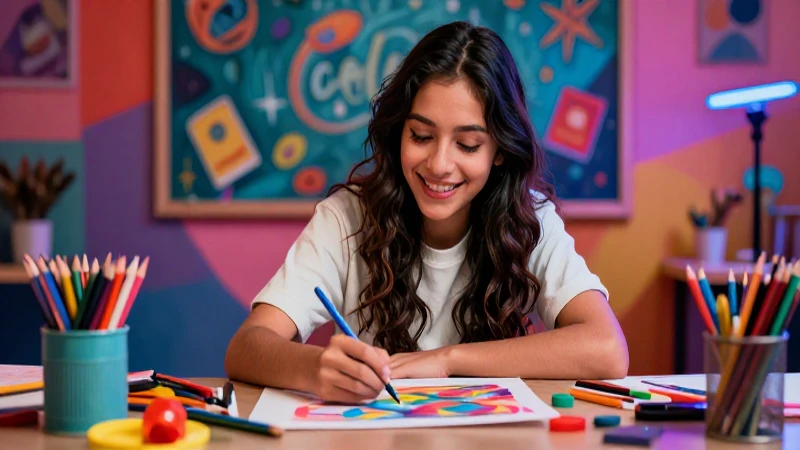 Creatividad y arte con materiales vibrantes