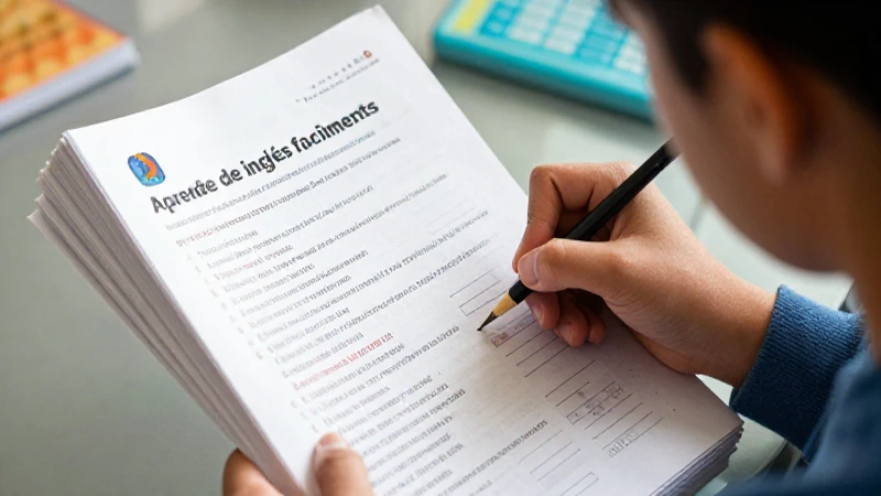 Hojas de inglés facilitan el éxito