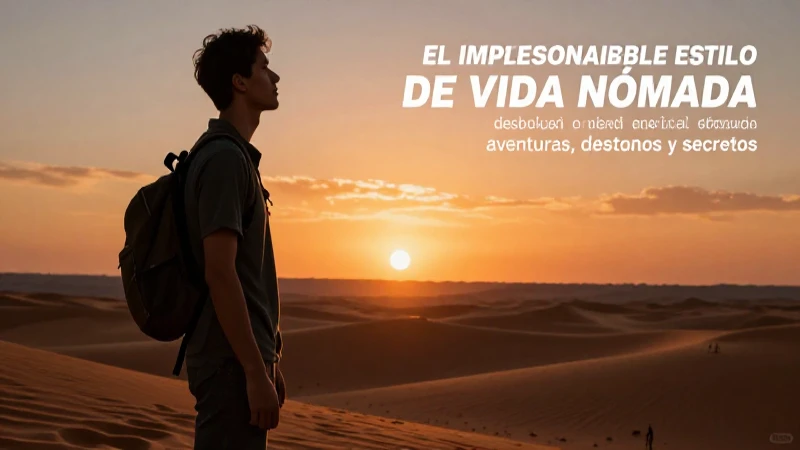 El impresionante estilo de vida nómada desvelado: aventuras, destinos y secretos 5 Viajero solitario ante el vasto y dramático horizonte
