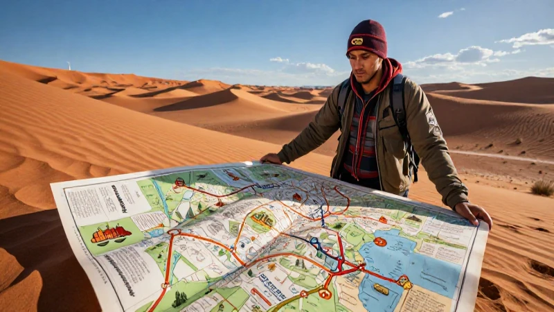 El impresionante estilo de vida nómada desvelado: aventuras, destinos y secretos 3 Exploración vívida en dramático desierto de alto contraste
