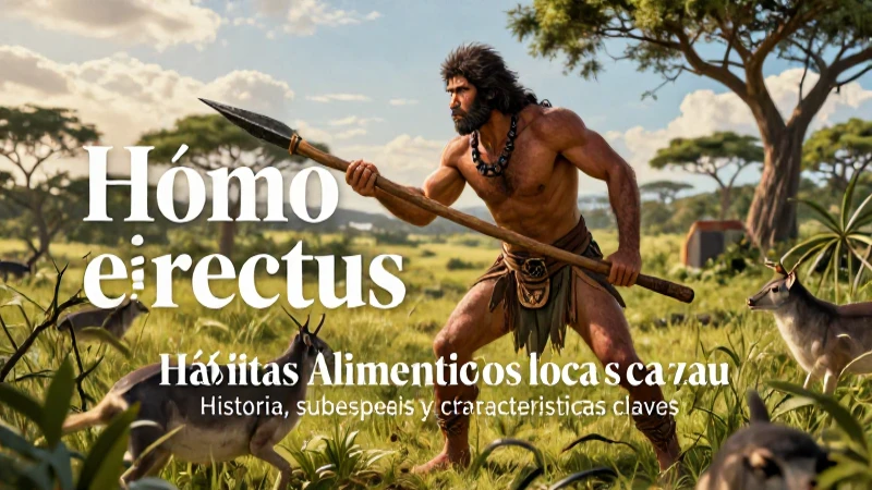 Homo erectus: Historia, subespecies y características claves 4 Hombre de fuego caza en savana prehistórica