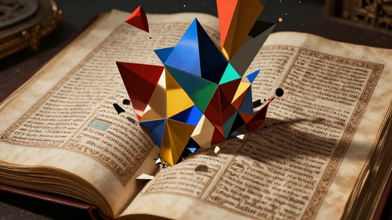 Manuscrito histórico se transforma en abstracto moderno