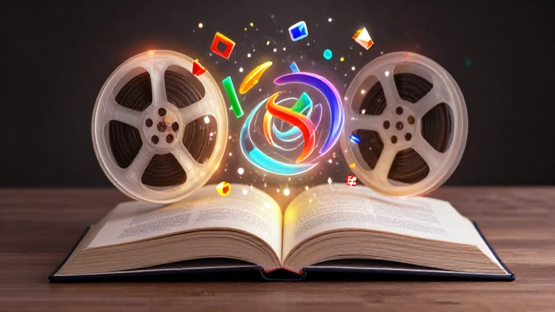 Qué son los homónimos, sus tipos y su uso en el cine 3 Libro abierto, carretes y símbolos en ilustración vibrante