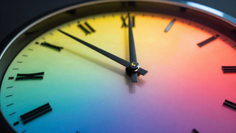 Ilustración educativa vibrante de reloj moderno