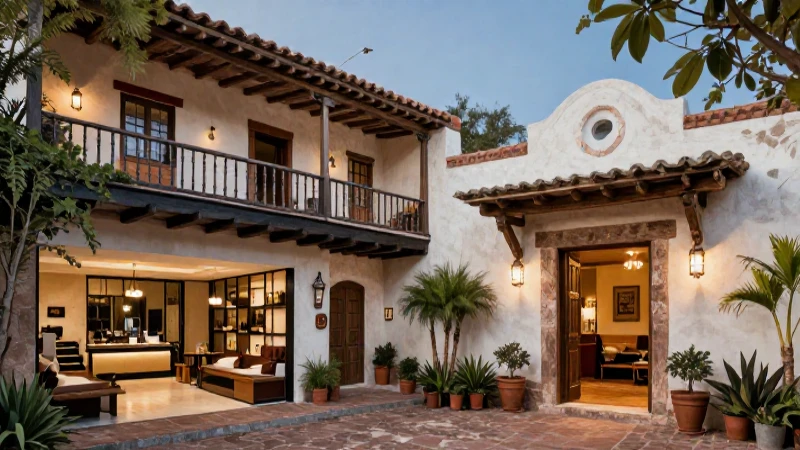 Collage realista de arquitectura mexicana moderna