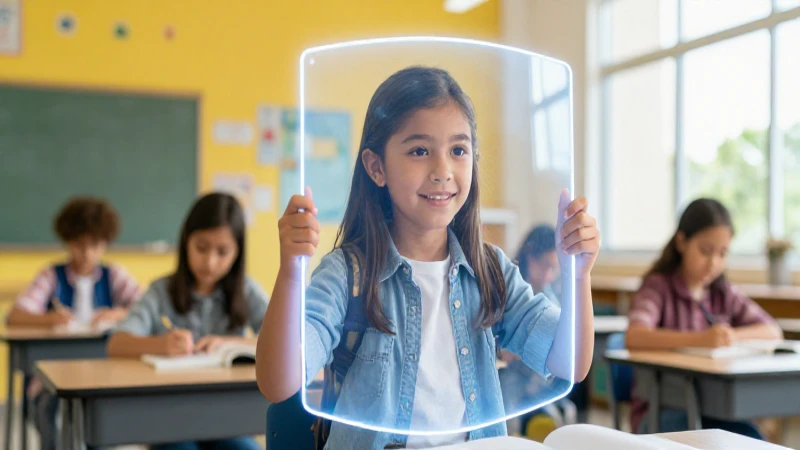 Joven resiliente protegido en entorno educativo moderno