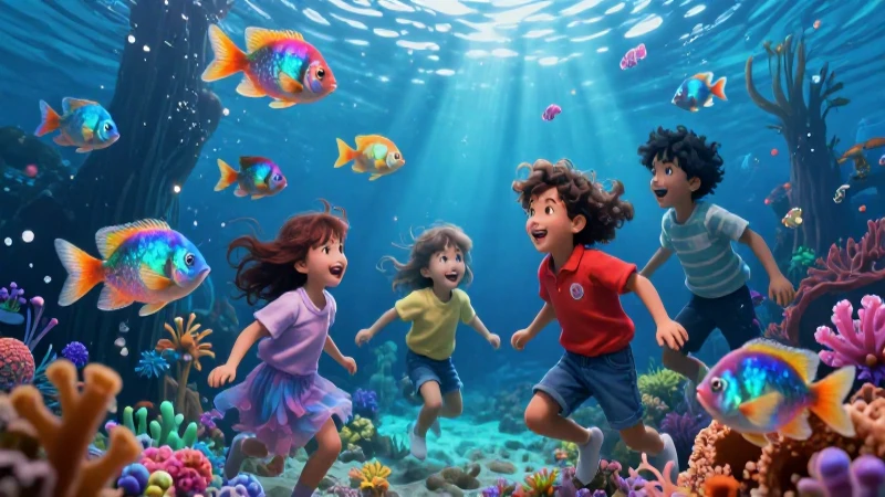 Niños mexicanos en un mágico mundo acuático