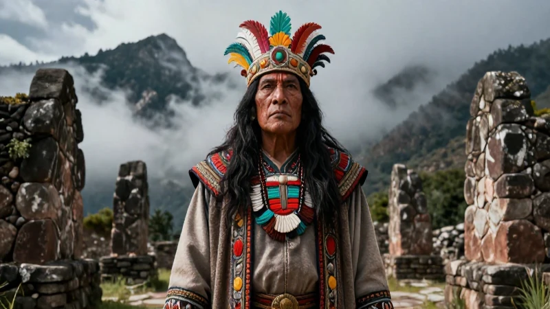 Retrato místico de Huay Chivo en un paisaje mexicano