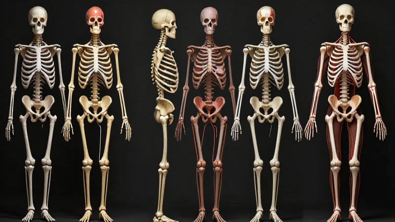 Ilustraciones detalladas de huesos humanos diversos