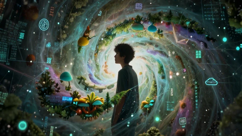 Humanidad: Definición, Concepto y Usos en la Sociedad Actual 6 Joven en nebulosa digital y naturaleza