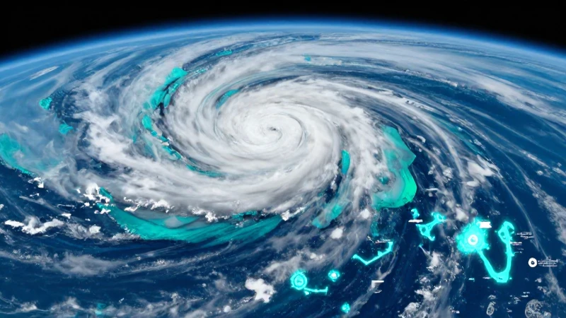 Huracán Patricia majestuoso en colores dinámicos