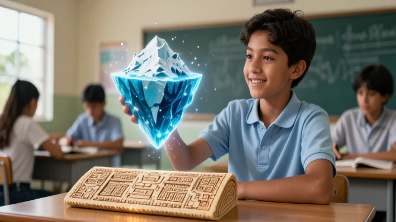Iceberg: Definición, características y concepto esenciales 7 Estudiante sostiene codex y modelo conceptual en clase