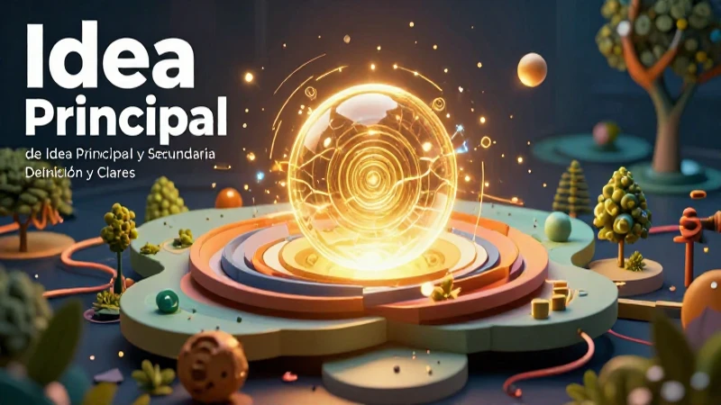 Idea Principal y Secundaria: Definición y Ejemplos Claves 3 Conceptos centrales definidos con ilustraciones educativas