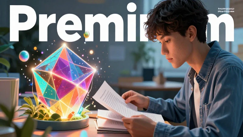 Joven analiza ideas con estilo académico moderno
